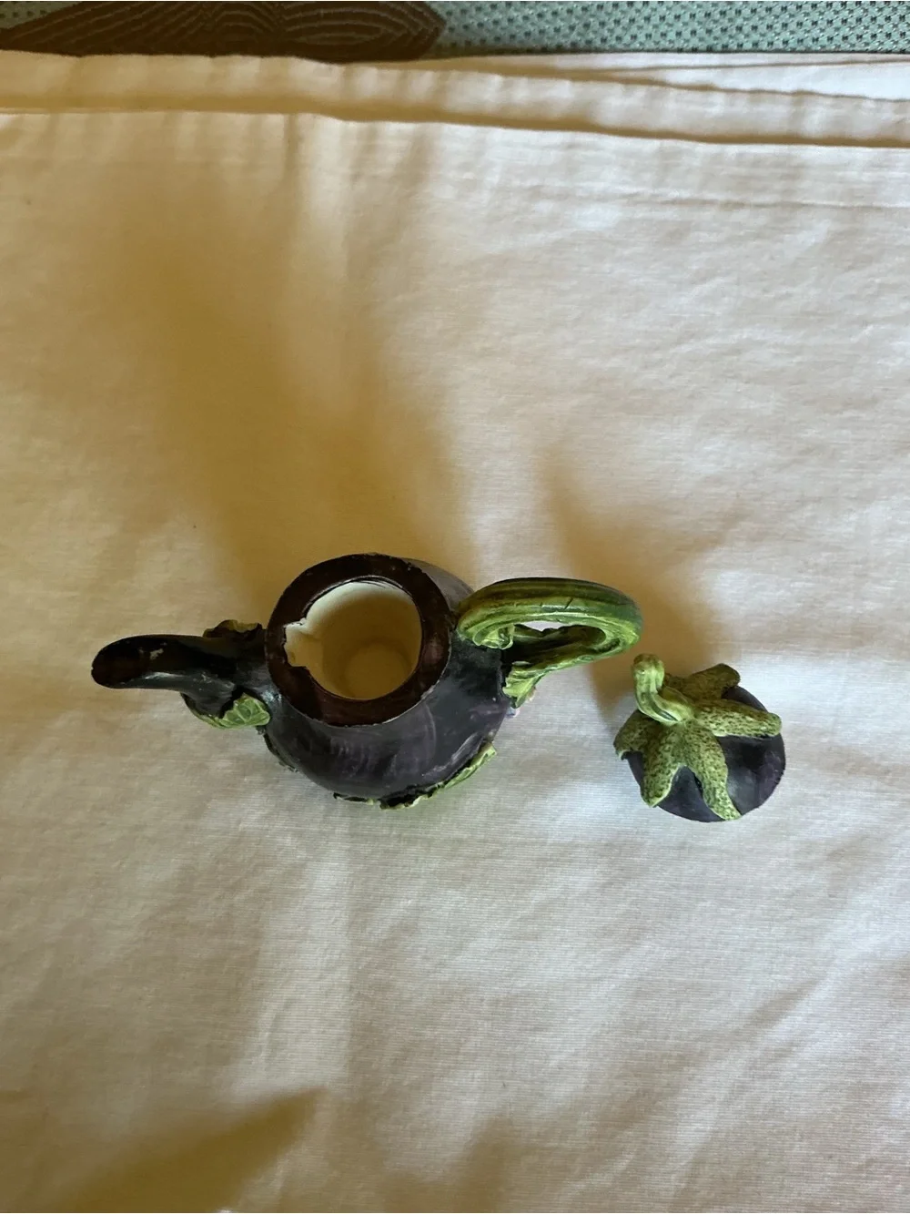 Whimsical Eggplant-Shaped Mini Teapot